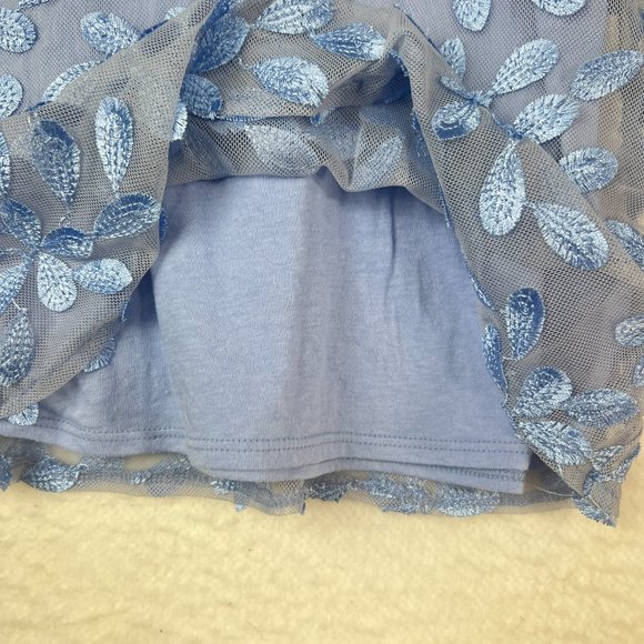 Genuine Kids OshKosh Light Blue Toddler Dress 3T Embroidered Flowere Button Back - Picture 5 of 6